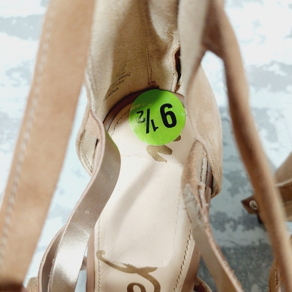 Sam Edelman Yarina Tan Suede Lace Up Heeled Sandals i457 - Picture 12 of 13